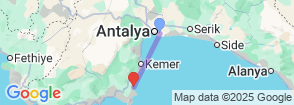 Daily Ulupinar-Cirali Olympos Beach Tour Map