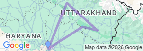 7 Days Mussoorie Nainital Jim Corbett Tour Map