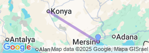 Daily Konya Tour From Mersin Map