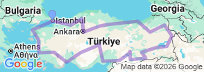 28 Days Complete Turkey Tour Map