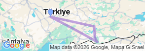 6 Days Cappadocia – Mount Nemrut Trekking Tour Map
