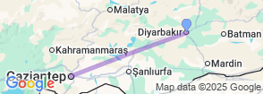 Daily Gaziantep City Tour from Diyarbakir Map