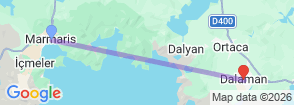 Daily Rafting Marmaris Tour Map