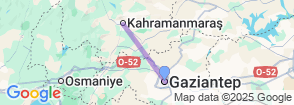 Daily Kahramanmaras City Tour from Gaziantep Map