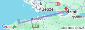 Daily Izmit City Tour from Yalova Map