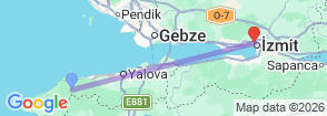 Daily Izmit City Tour from Yalova Map