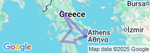 7 Days Greece Athens Nafplion Olympia Delphi Kalambaka Meteora Tour Map