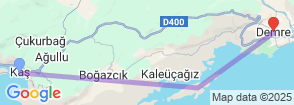 3 Days Kas to Olympos Gulet Blue Cruise Map