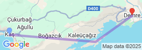 3 Days Kas to Olympos Gulet Blue Cruise Map