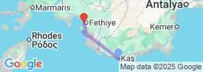 3 Days 2 Nights Kas  to Fethiye Blue Cruises Tour Map