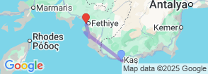 3 Days 2 Nights Kas  to Fethiye Blue Cruises Tour Map