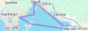 4 Days Fethiye 12 Islands Blue Cruise Tour Map