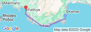 4 Days Olympos Fethiye Cabin Cruise Map