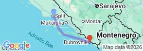4 Days Sail Blue Cruise Croatia Split to Dubrovnik Map