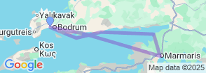 8 Days Bodrum Gokova Cabin Cruise Map