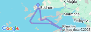 8 Days Bodrum South Greek Islands Blue Cruises Tour Map