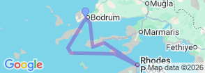 8 Days Bodrum South Greek Islands Blue Cruises Tour Map