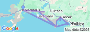 Marmaris Fethiye Marmaris Cabin Cruise 8 Days Map