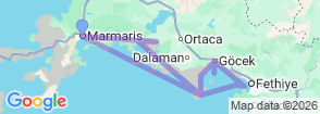 Marmaris Fethiye Marmaris Cabin Cruise 8 Days Map