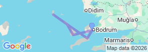 8 Days North Greek Islands Blue Cruise Tour Map