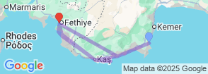 8 Days Olympos Fethiye Olympos Blue Cruises Tour Map