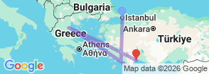 10 Days Istanbul & Blue Cruise & Olympos Tour Map