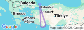 10 Days Istanbul & Mediterranean Cruise & Pamukkale Tour Map