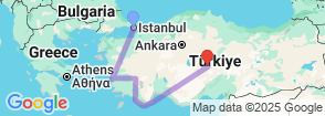 13 Days Anatolia & Gulet Cruise Tour Map