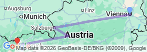 8 Days Best of Austria Tour Map