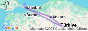7 Days Highlights of Turkey by Speed Train Tour Map
