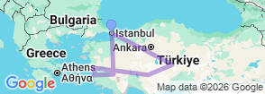 8 Days Highlights of Turkey by Train Tour Map