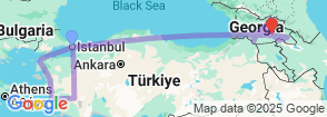 15 Days Turkey Georgia Cultural Tour Map