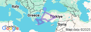 14 Days Turkey Greece Cruise Ship and Tour Map