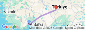 3 Days Antalya - Cappadocia Tour Map