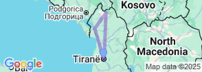 3 Days Eco Tour Albania Map