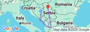 8 Days 6 Countries Balkan Tour from Sarajevo Map