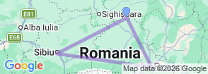 Transylvania 3 Days Tour Map