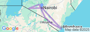 11 Days Kenya Bush & Beach Experience Map