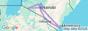 11 Days Kenya Bush & Beach Experience Map