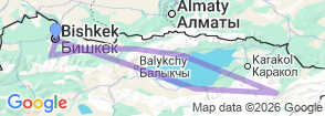 7 Days New Year Trip to Kyrgyzstan 2024 Map