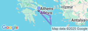 8 Days Athens- Mykonos-Santorini Tour Map