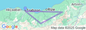 4 Days Eastern Black Sea Trabzon Tour Map