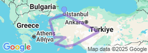 Private 15 Days Heart of Turkey Tour Map