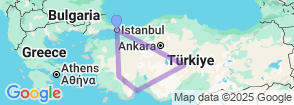 Luxury Private 8 Days Istanbul Pamukkale Antalya & Cappadocia Tour Map