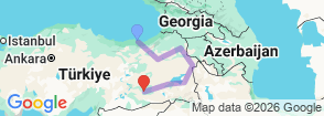 8 Days Black Sea Eastern Turkey Tour Map