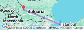 5 Days Turkey and Bulgaria Stopever Tour Map