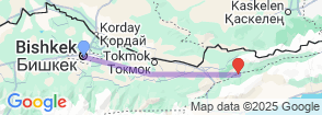 Hot Spring and Horse-Sleigh Tour from Bishkek City Kyrgyzstan, 2 Days Map