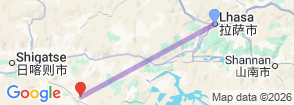 Lhasa to Everest Base Camp Group Tour Map