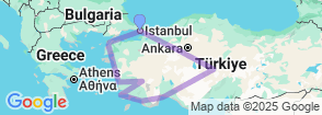 15 Days Heart of Turkey Best Honeymoon Tour Map