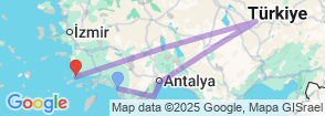 14 Days Bodrum Fethiye Olympos Tour Map